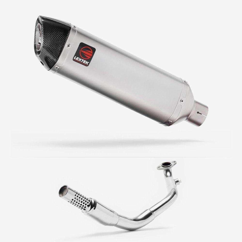 Lextek VP1 Matt S/Steel Exhaust System 300mm for Lexmoto Enigma 125