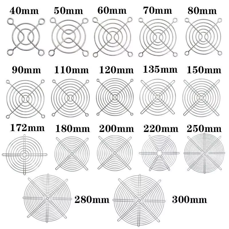 Metal Fan Grill Guard 30-150mm Cooling Fan Protective Mesh Cover