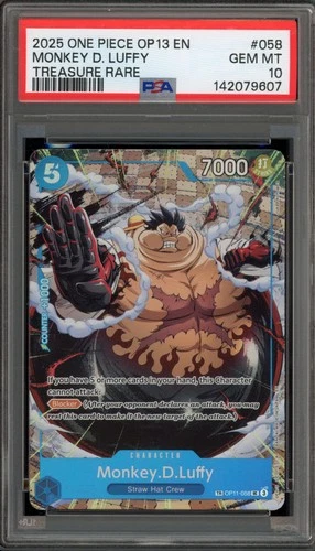 One Piece CCG Monkey.D.Luffy Treasure Rare OP11-058 PSA 10 Gem Mint