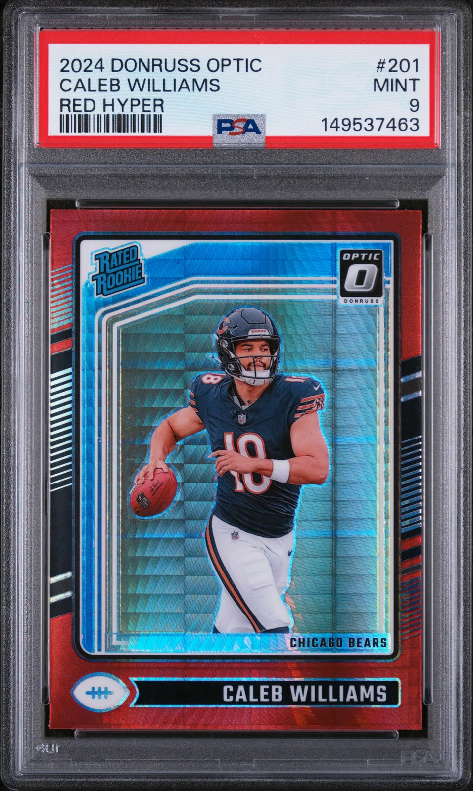 2024 Panini Donruss Optic Caleb Williams #201 Red Hyper PSA 9