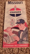 VINTAGE STANDARD OIL COMPANY ROAD MAP MISSOURI MO AUTOMOBILIA CAR ROAD MAP