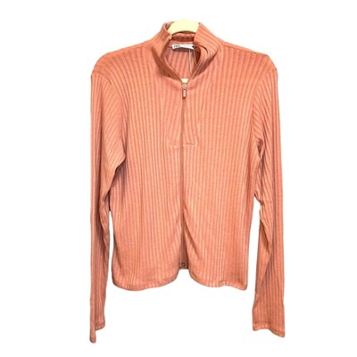 Nwt- Zara half zip ribbed top- L