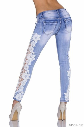 New Lady Women Denim Light Blue Jeans Crochet Boyfriend Baggy Jeans UK 8-14 - Picture 4 of 6