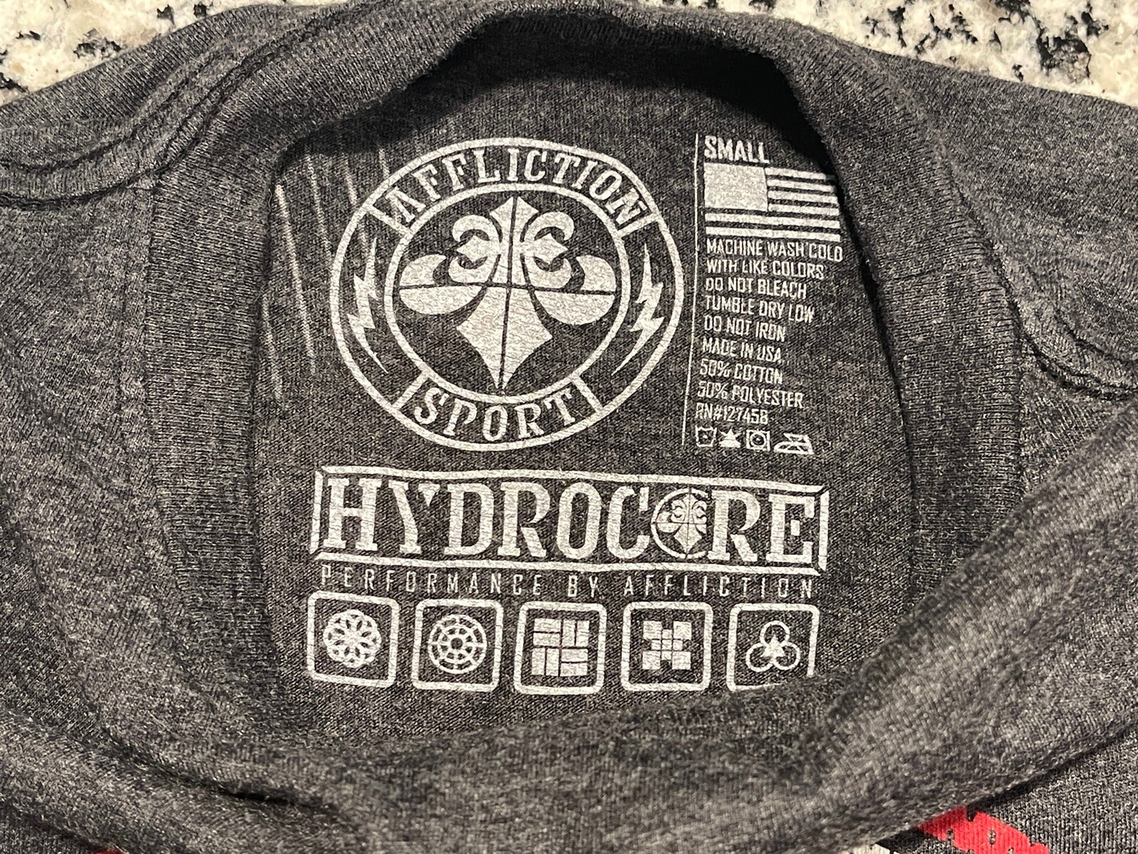 Affliction Performance Hydrocore Black Skull Grap… - image 7