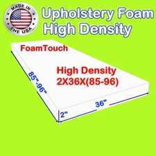 FoamTouch High Density Upholstery Foam Cushion 2" X 36" X 85-96 " Custom Cut