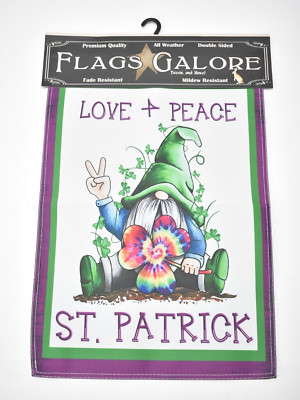 Flags Galore Outdoor Garden Flag 12-1/2'' x 18'' Decorative Love & Peace Gnome