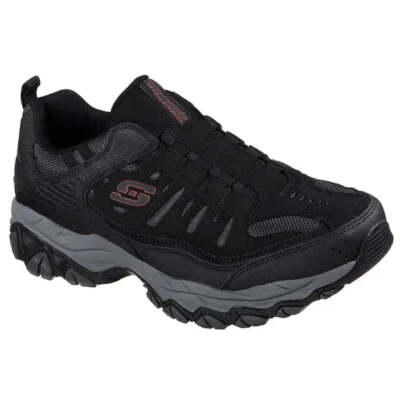 Skechers Afterburn Mens 9 Black‎ Gray Slip On Casual Shoes Sneakers 51866 After Burn M. Fit main image 2