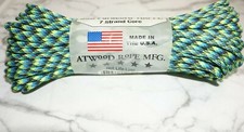 Atwood Rope MFG 550 Paracord 100 Feet 7 Strand Core Aquatica USA Made