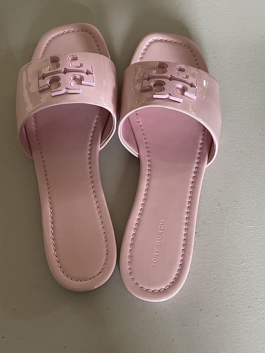 TORY BURCH ELEANOR PATENT LEATHER SINGLE-BAND SLIDE IN