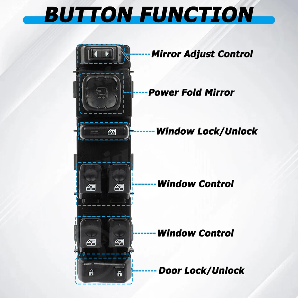 Interruptor y bisel de ventana eléctrica Master para conductor Silverado Sierra 03-07 doble cabina Foto 4 de 4
