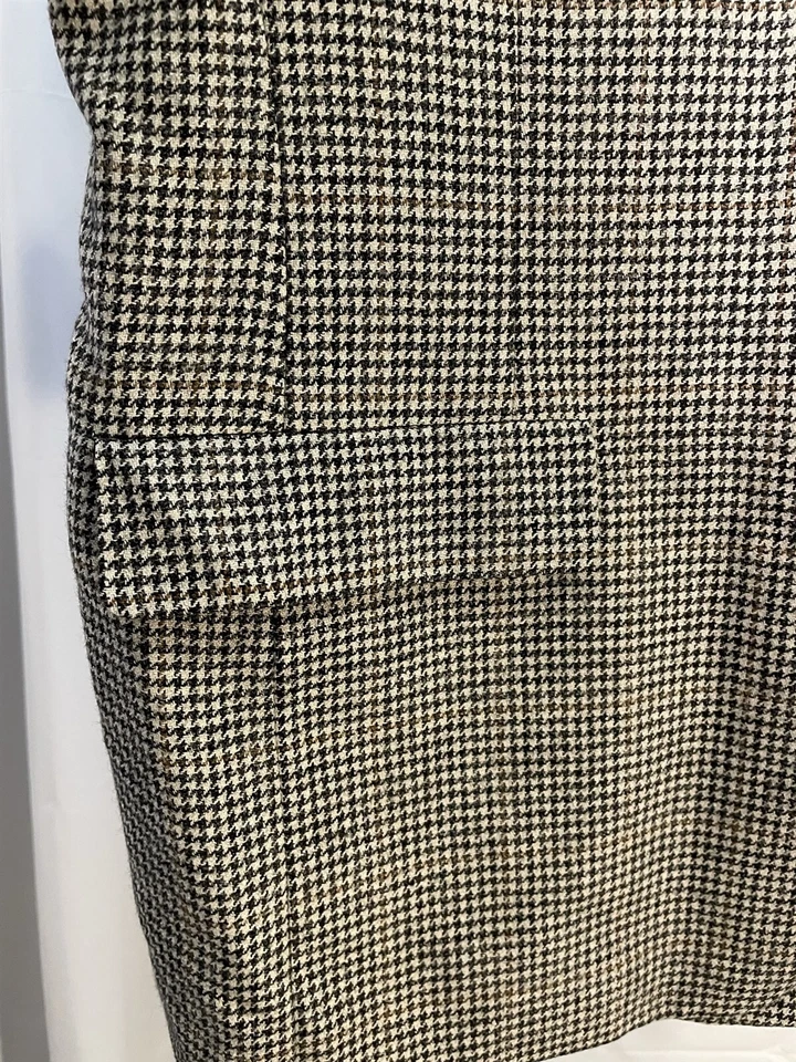 Roundtree & Yorke 40R Wool Silk Linen Houndstooth Windowpane 3 Btn Sport Coat - Image 3 of 4