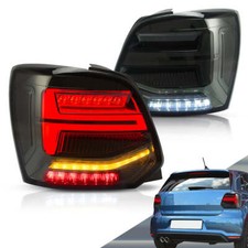 VLAND Paar LED Rückleuchten für VW Polo 6R 6C 2009-2017 Getönt Rücklicht E-MARK
