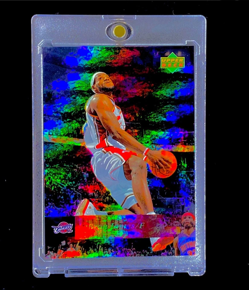 LEBRON JAMES RARE MIAMI HEAT REFRACTOR HOLO Upper Deck Silver Card Non Rookie - Image 2 of 4