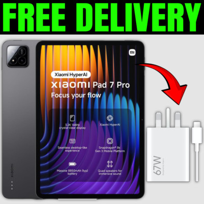 NEU Xiaomi Pad 7 Pro - GRAU - 8GB/256GB + 67W Brick - UK Version - [versiegelt]