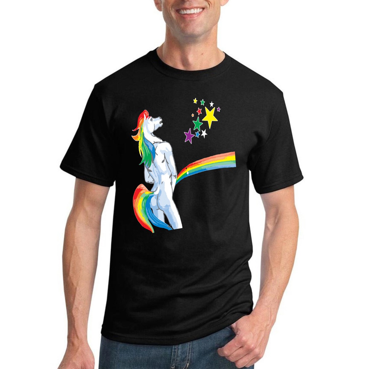 Offensive Peeing Unicorn Funny Rainbow T Graphic Horse Humor