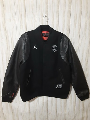 New Jordan PSG Bomber Jacket Destroyer Black Leather BQ8363-010 size medium  | eBay