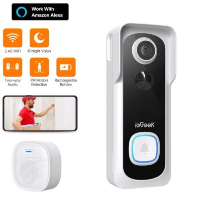 2K/3MP HD ieGeek Türklingelkamera ​​Kabellose Türklingel mit Kamera 4800mAh Akku