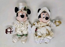 Vintage Disney Holiday 2000 Mickey Minnie Christmas Bean Bag Plush