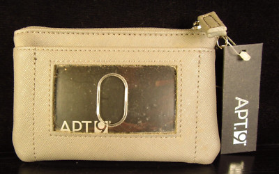 NOS with Tags Apt. 9 Gray Zipper Wallet Coin Pouch Key Chain