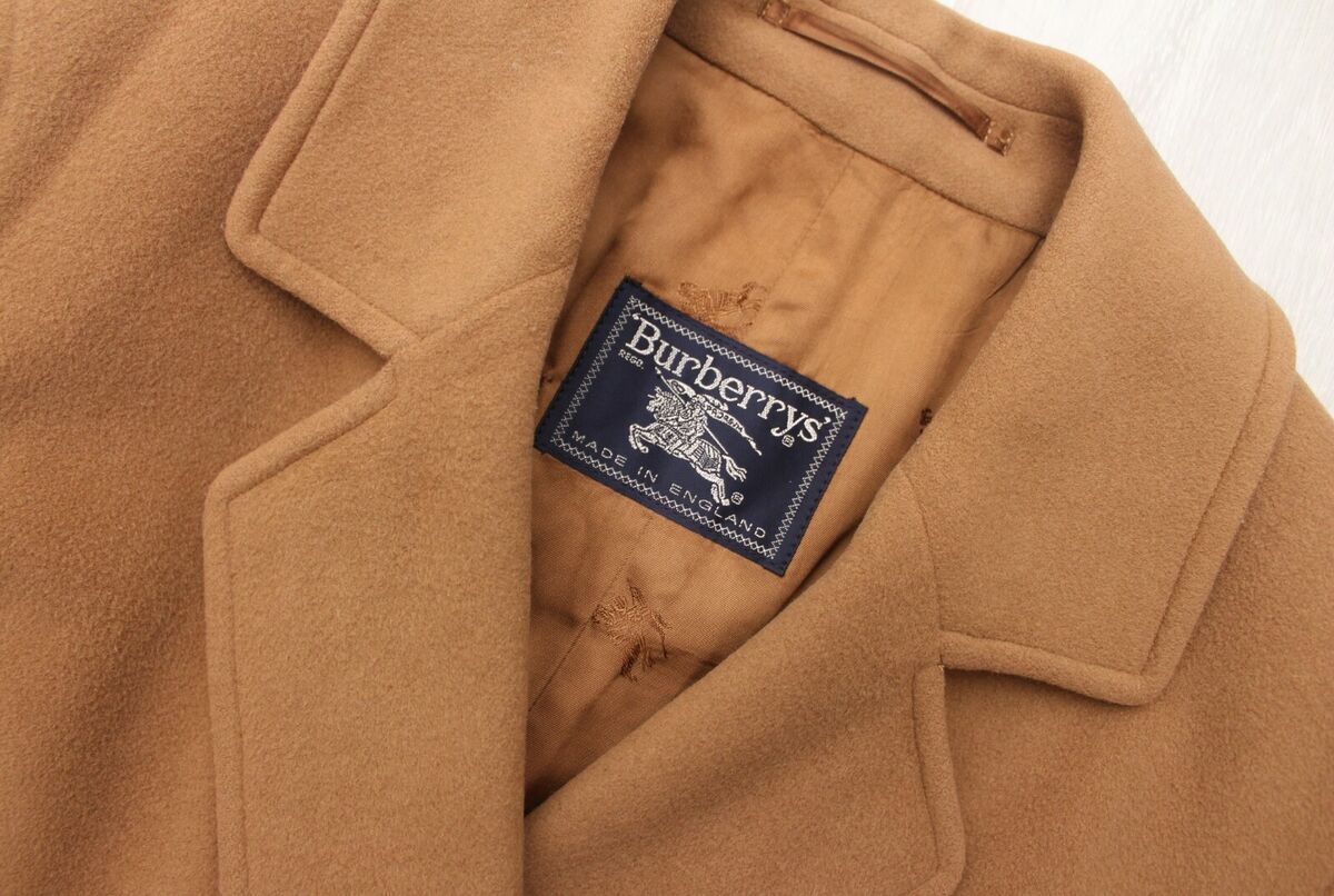 Women's VINTAGE BURBERRYS Camel Wool Overcoat Long Coat RARE Women's VINTAGE BURBERRYS Camel Wool Overcoat Long Coat RARE