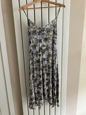 Warehouse Strappy Camisole Print Dress UK 10 Knee Length Summer