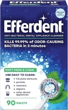 NEW Efferdent Retainer & Denture Cleaner Tablets Minty and Fresh Clean 90 Count
