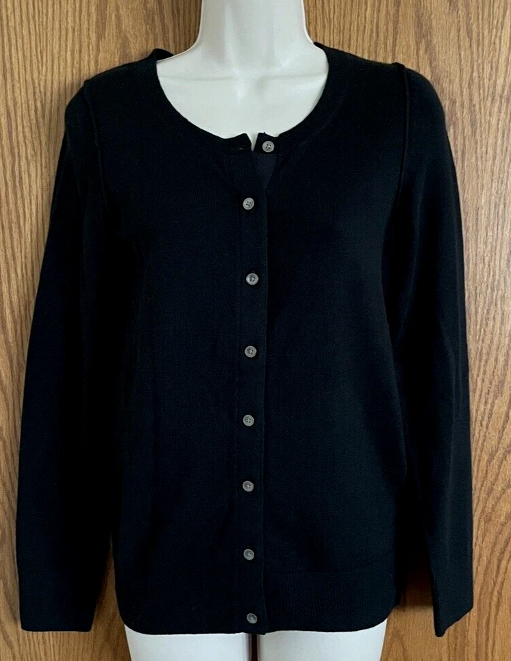 Long black online cardigan with buttons