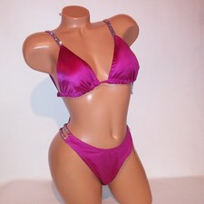Vicotria Secret Swim Bikini Large Top XL Bottom Pink Shine Strap Brazilian New