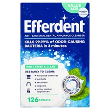Retainer & Denture Cleaner Tablets, Minty Fresh & Clean, 126 Count