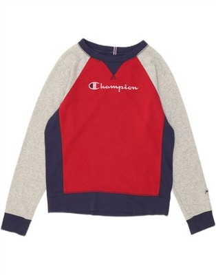 CHAMPION Herren Grafik Sweatshirt Pullover Medium Rot Colourblock DX54