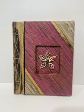 VTG Hand Made Seashell and bamboo Photo Album in Pink