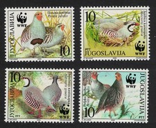 Perdices de aves 4v Yugoslavia 2000 MNH SG#3236-3239 MI#2966-2969 Sc#2479 a-d