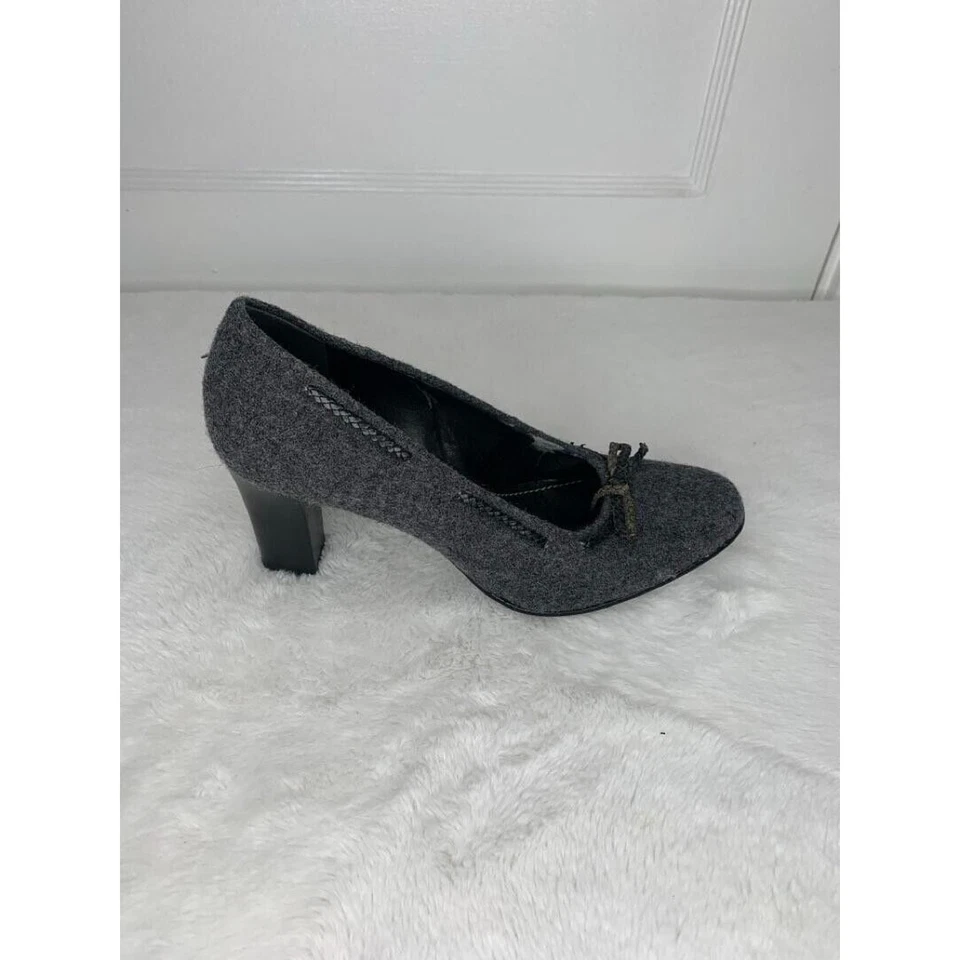 Zapatos de salón Lauren Ralph Lauren para mujer gris lana con lazo talla 8,5B Foto 4 de 4