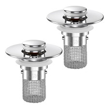 2 Pack Pop Up Sink Stopper Hair Catcher Bathroom Drain Strainer Filter