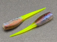 (24)  2" SLAB HUNTER "Mayfly/Chart" GRUBS BAIT JIGS CRAPPIE PANFISH BABY SHAD