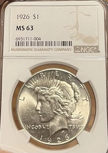 1926 NGC MS63 Peace Silver Dollar