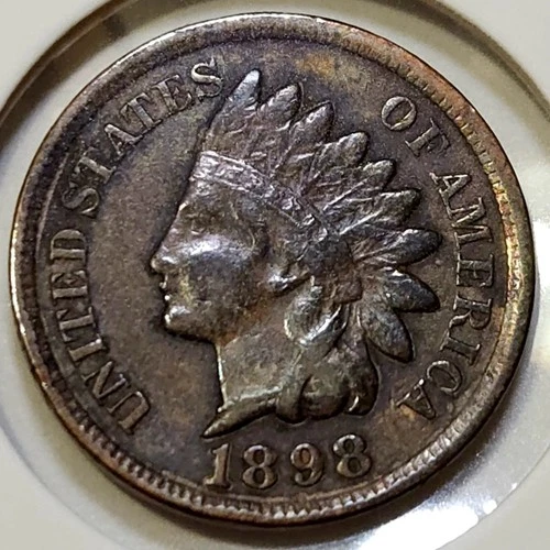 1898 Indian Head Cent - VF/XF Details: Cleaned/Stained