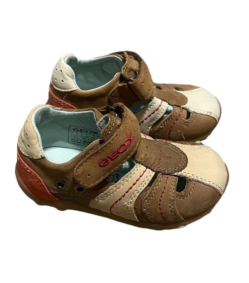 GEOX Toddler Baby Sandals Brown Blue Size US 4.5 EU 20 Brand New Shoes - Image 3 of 4