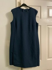 M&S Autograph Navy Shift Dress Size 14 very smart, lined, thick material