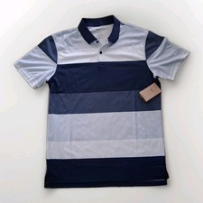 NEW Nike Golf Polo Shirt Dri-FIT Men's Medium Color Block Striped FZ7452-410 NWT