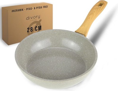 Divory 16, 20, 24, 28, 32cm Pfanne mit Keramikbeschichtung Induktion Antihaft