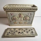 Weller Ceramic Floral Flower Frog Vase Rectangular with Flower Frog