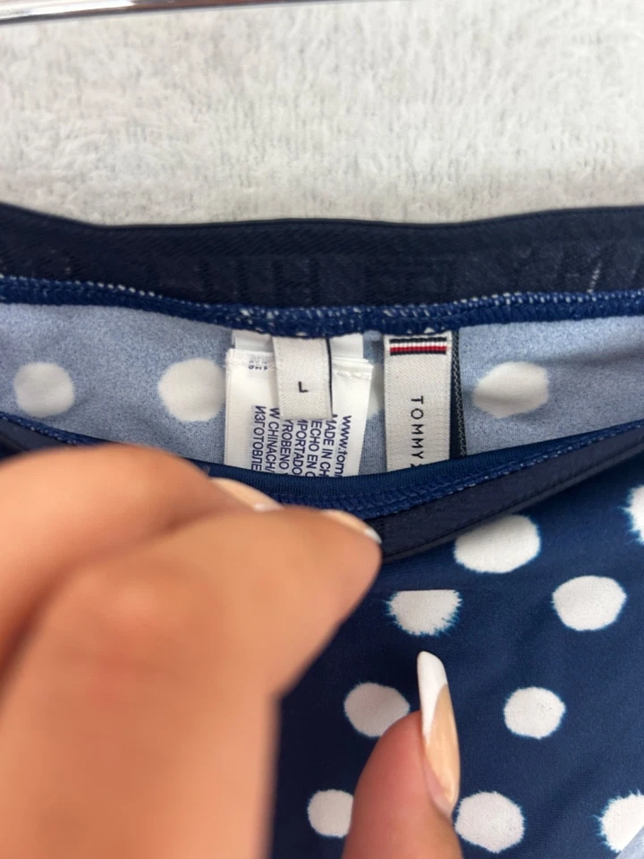 Tommy Hilfiger, Pantalones de bikini para mujer azul marino + blanco a lunares, talla L - Nuevos Foto 3 de 4