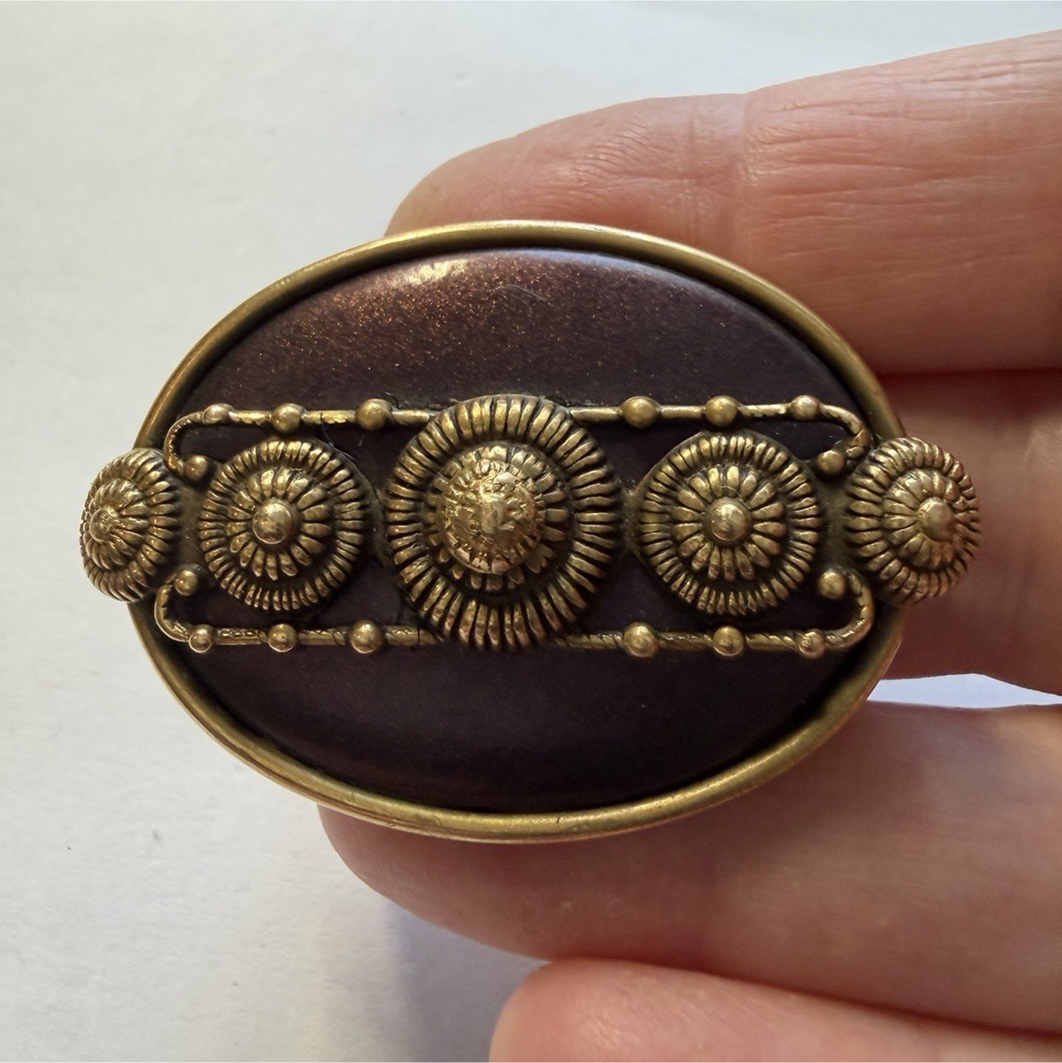 Jan Michaels San Francisco Vintage Statement Ring Brass Boho 