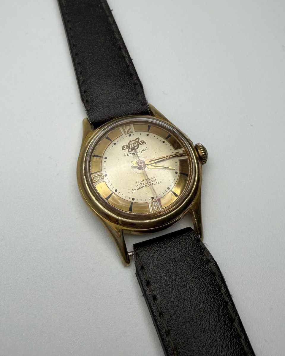 Vintage Enicar Ultrasonic 21 Jewels Swiss Hand-Winding Watch Gold