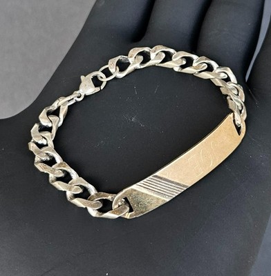 Vintage Colibri Sterling Silver 14K Gold Accent ID Link Bracelet