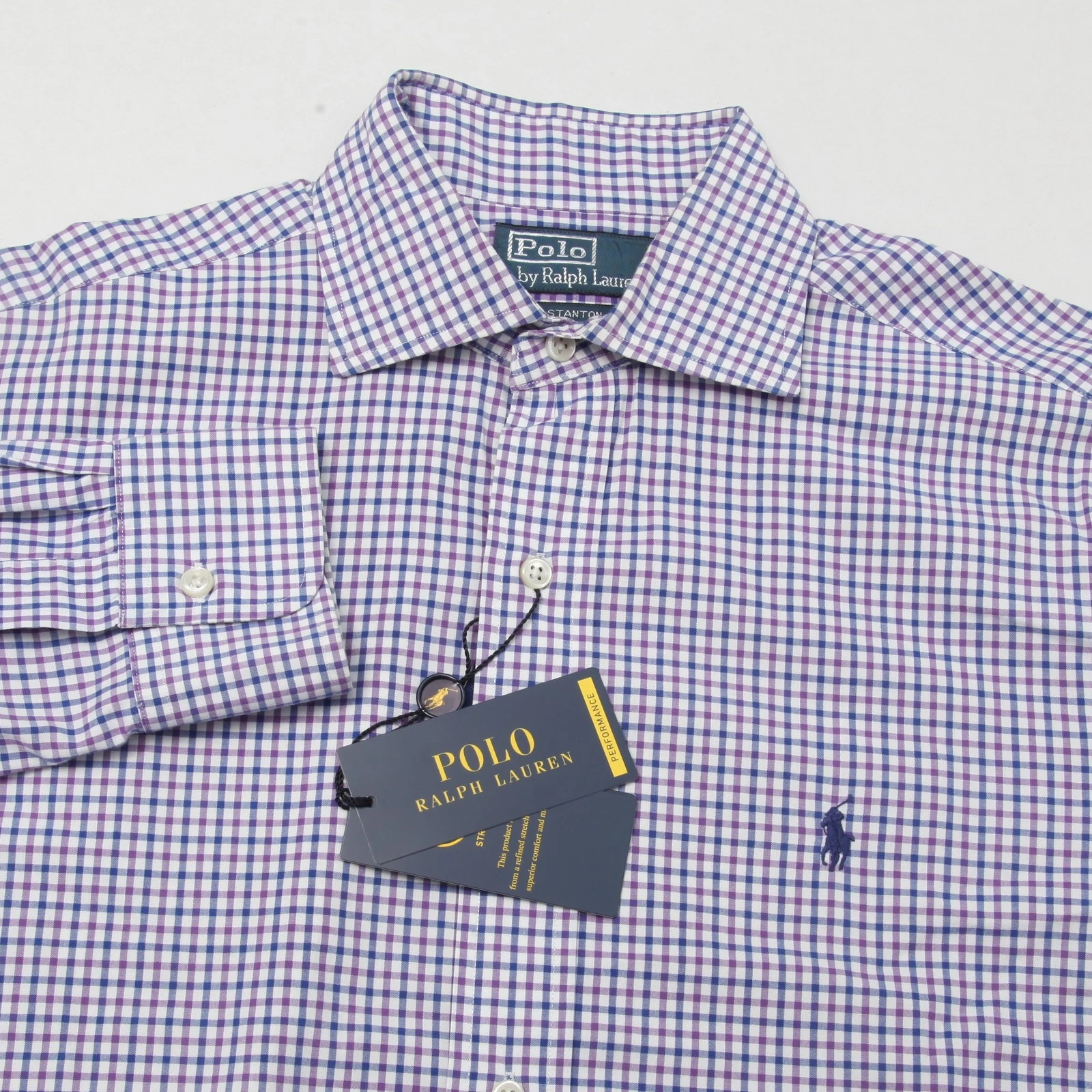 Polo Ralph Lauren Men's Stanton Classic Fit Gingham Shirt M Blue Purple NWT
