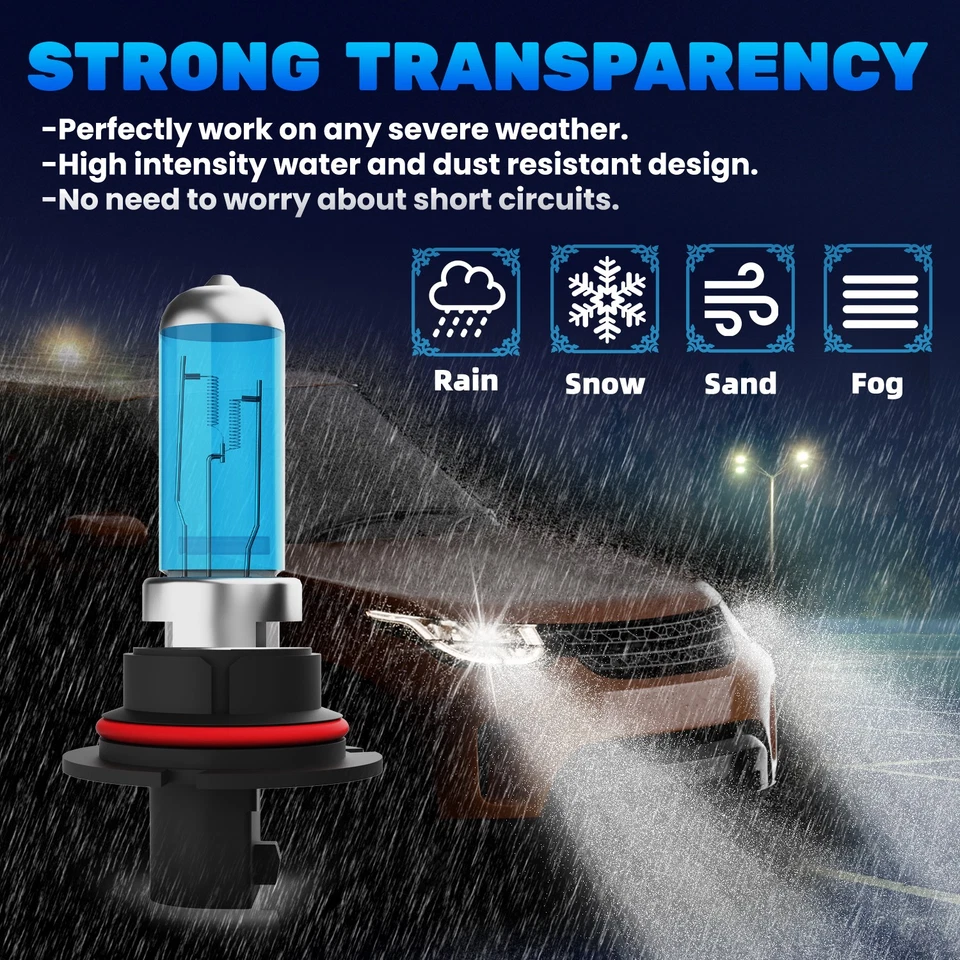 For Ford F-350 1987-1991 9004/HB1 Halogen Headlight Bulbs Kit High/Low Beam - Image 2 of 4