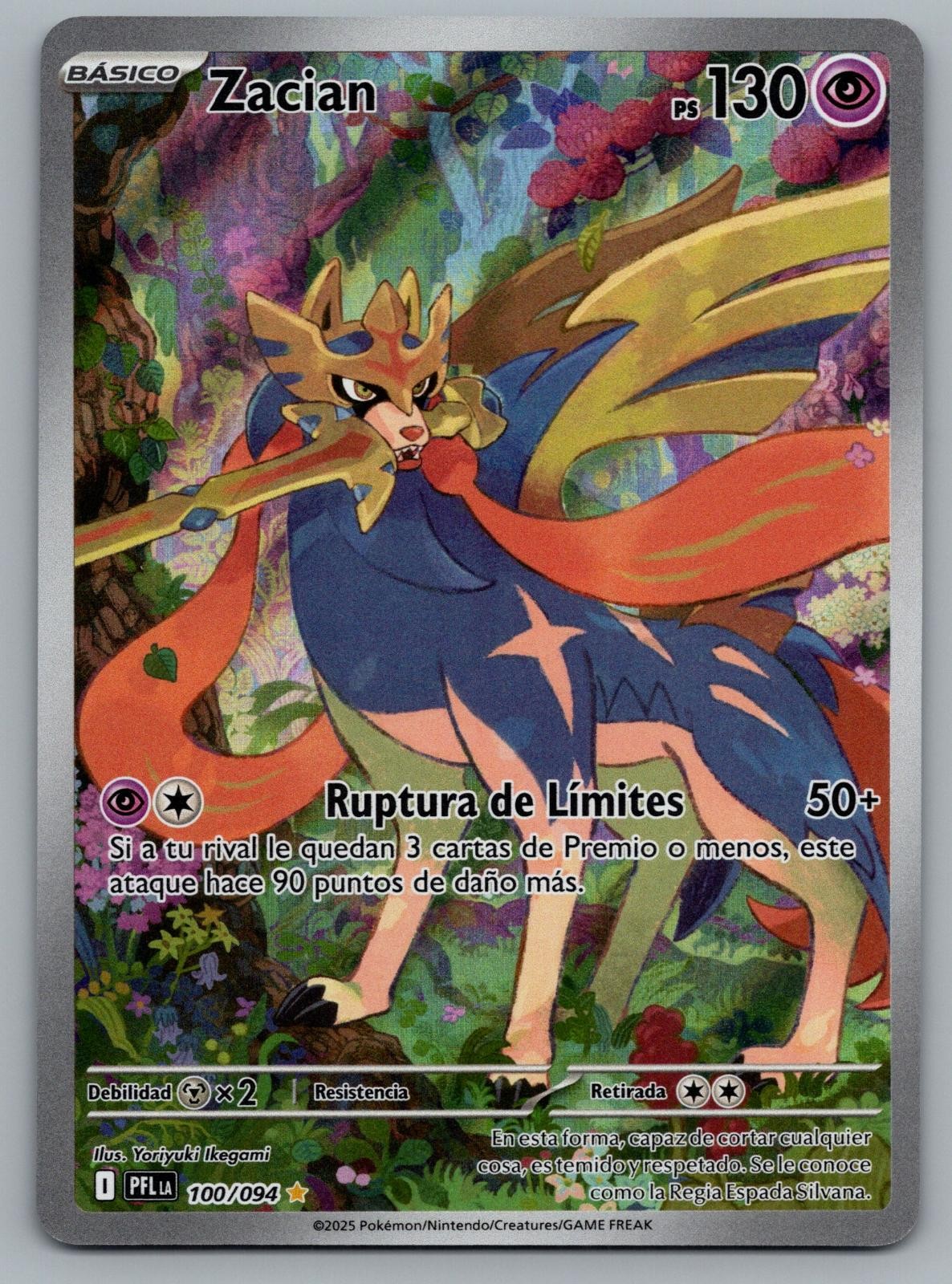 Zacian 100/094 Illustration Rare Phantasmal Flames Pokemon Holo Near Mint