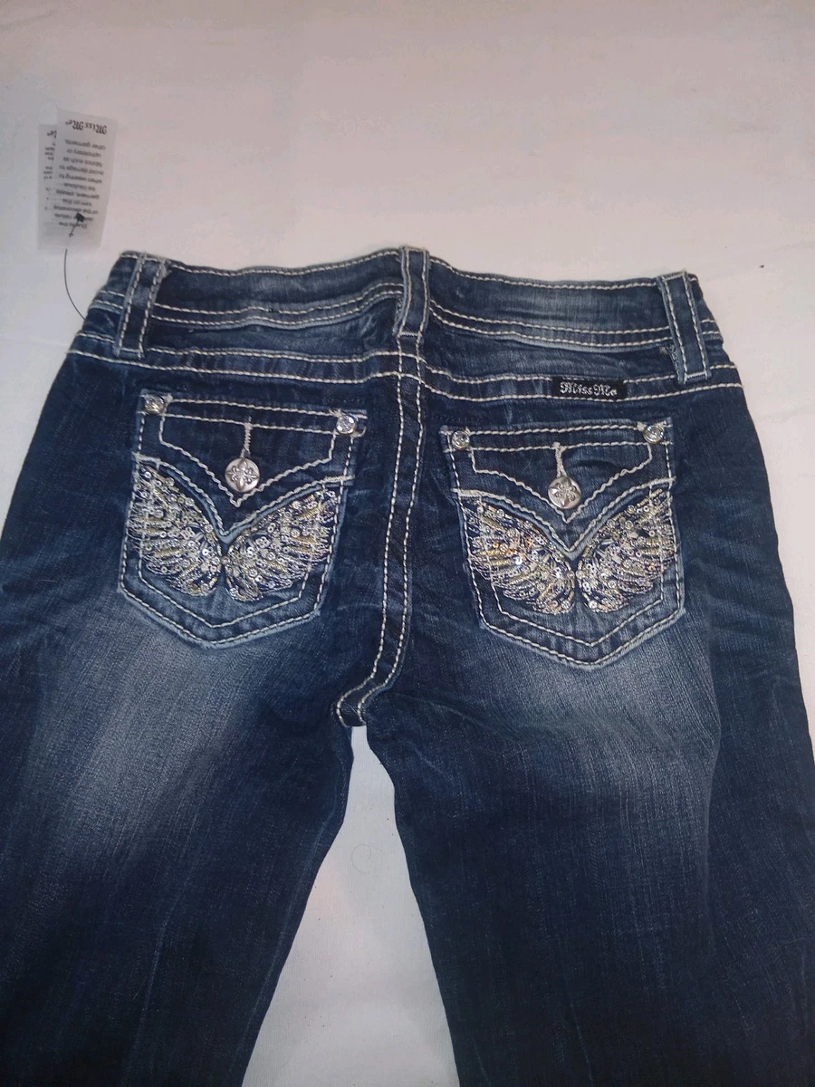 Miss Me Denim Capri fille strass brodé papillon jeans ... - eBay